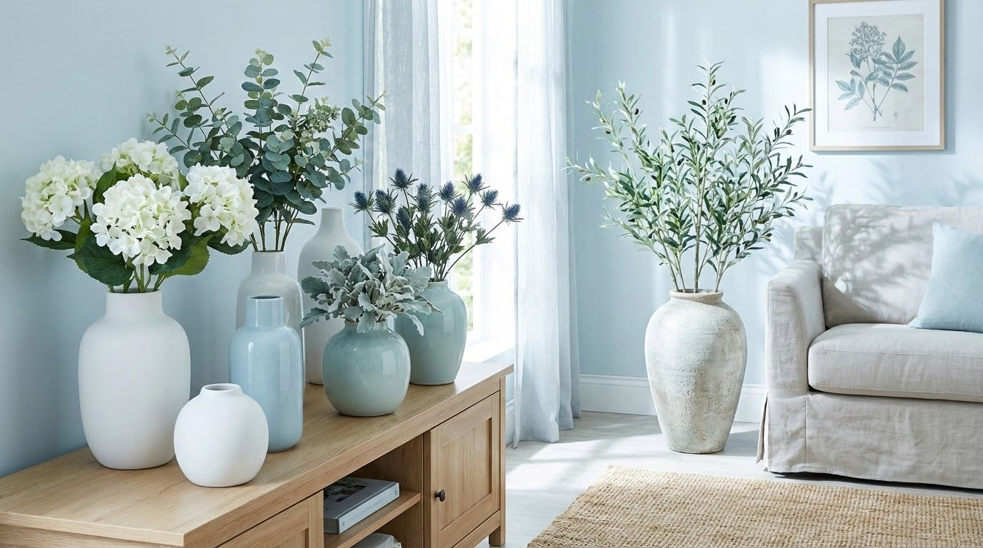 Summer Refresh: How to Use Artificial Flowers and Ceramic Vases to Cool Down Your Interior Vibes