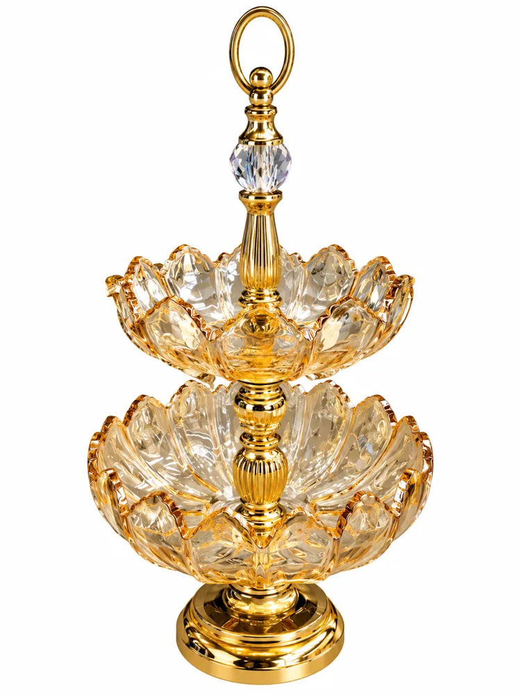 Glass Fruit Stand C14H-01 — Glass Decor by Kasha Interior