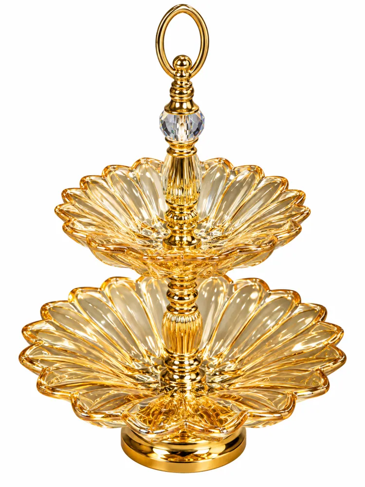 Glass Fruit Stand C14H-03 — Glass Decor by Kasha Interior