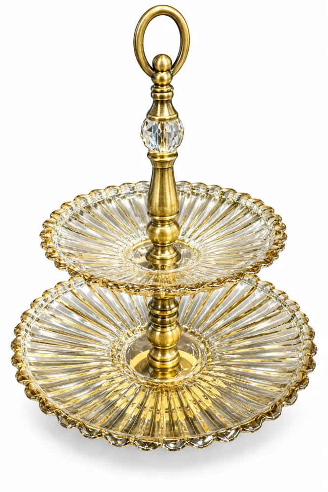 Glass Fruit Stand C14H-04 — Glass Decor by Kasha Interior