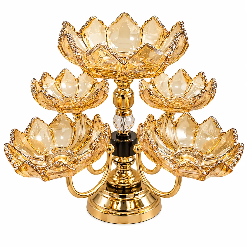 Glass Fruit Stand C14H-06 — Glass Decor by Kasha Interior