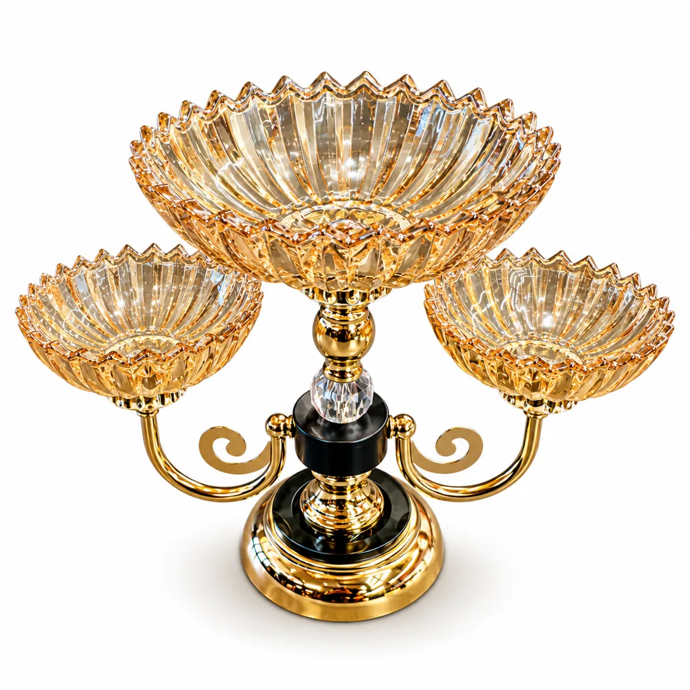 Glass Fruit Stand C14H-08 — Glass Decor by Kasha Interior
