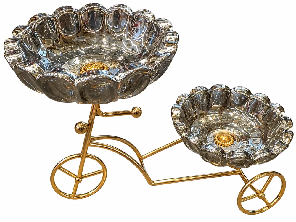 Glass Fruit Stand C14H-10 — Glass Decor by Kasha Interior