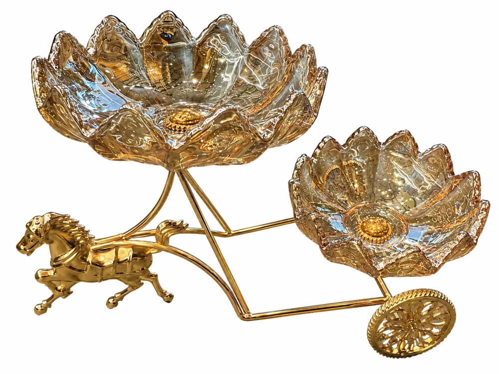 Glass Fruit Stand C14H-11 — Glass Decor by Kasha Interior