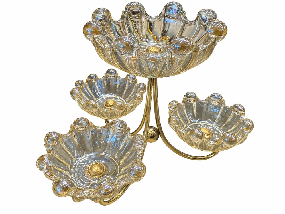Glass Fruit Stand C14H-14 — Glass Decor by Kasha Interior