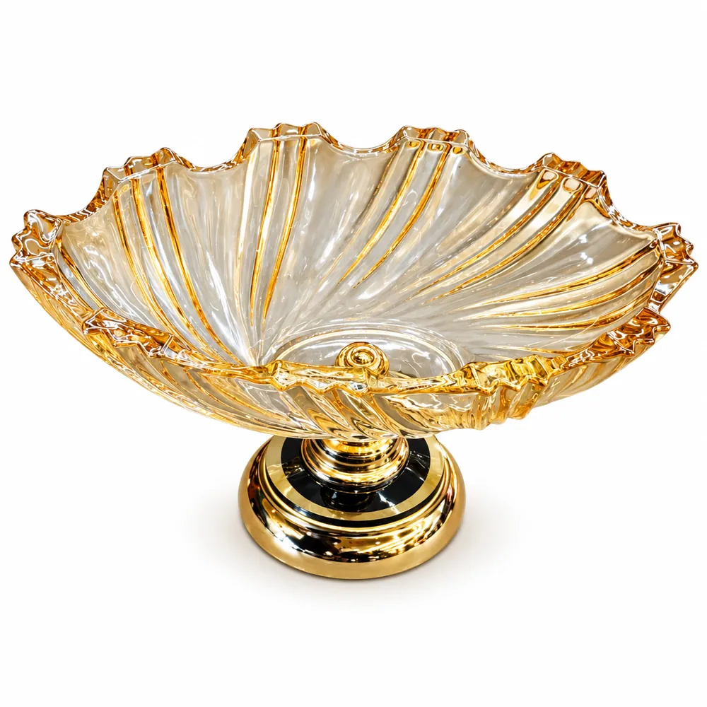 Glass Fruit Stand C14H-17 — Glass Decor by Kasha Interior