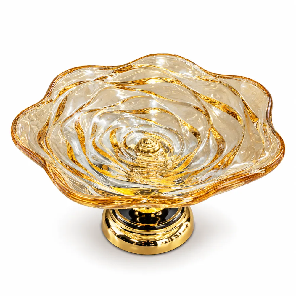 Glass Fruit Stand C14H-20 — Glass Decor by Kasha Interior