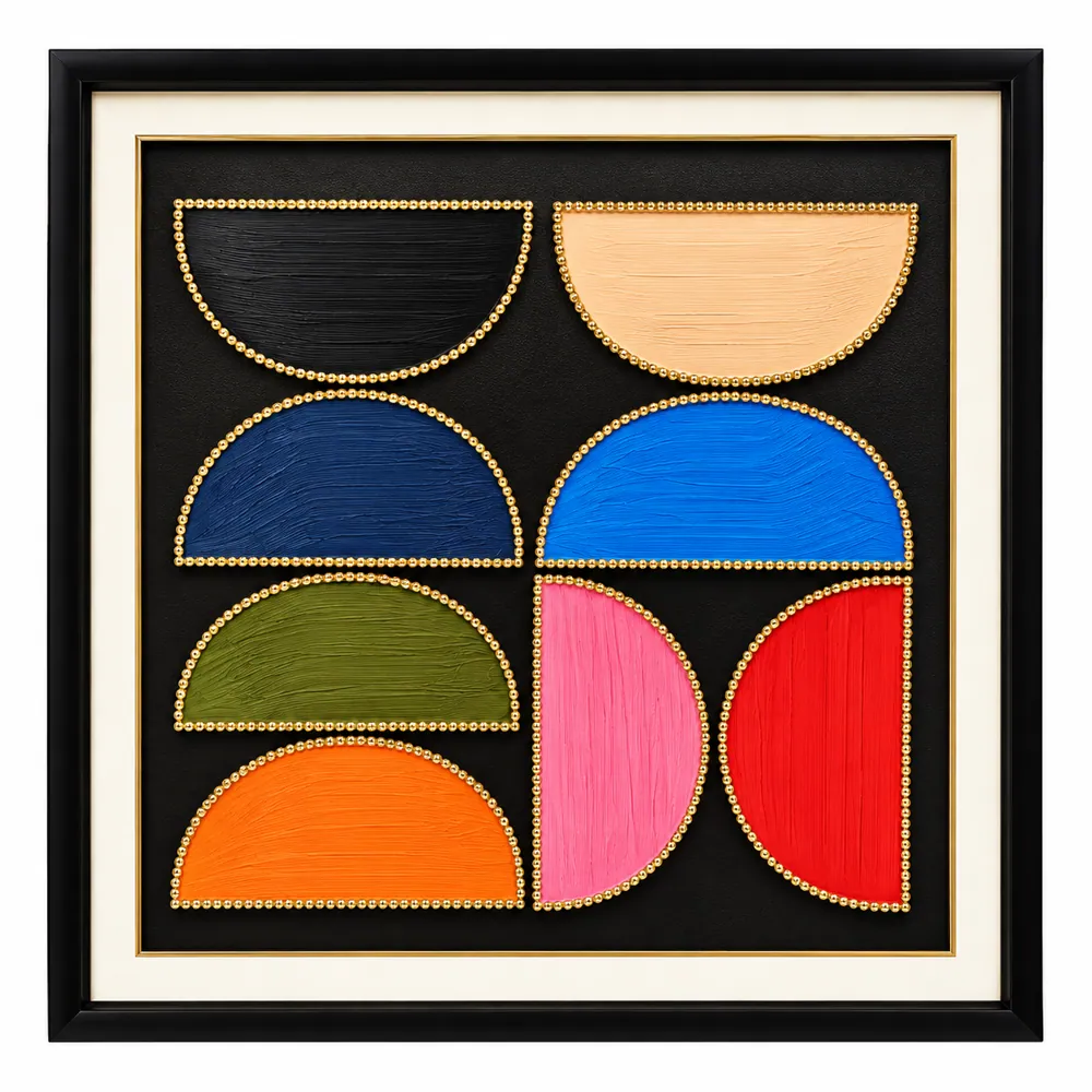 Modern Multicolor Geometric Abstract Framed Wall Art C14H-62-C — Wall Art & Paintings by Kasha Interior